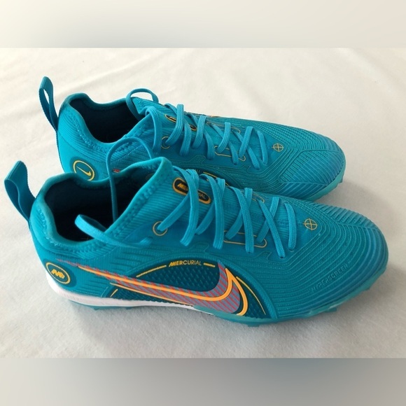 Nike Mercurial Like New Air Zoom Vapor 14 Pro TF 'Chlorine Blue Laser Orange'. - Picture 2 of 6